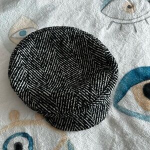Mango NEW Herringbone Newsboy Cap
